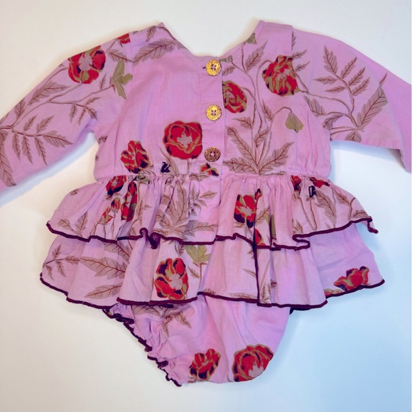 Pink Chicken Baby Girl’s Heidi Bubble Romper Size 0-3M - Picture 6 of 6